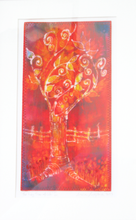 Load image into Gallery viewer, The Crimson Tree of Life Print with Stitch Detail Framed