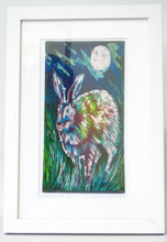 Load image into Gallery viewer, The Midnight Hare Print Framed