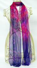 Load image into Gallery viewer, A Silk Chiffon Scarf Celtic in Dark Purple and Pink