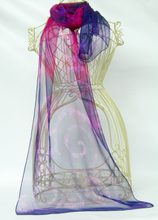 Load image into Gallery viewer, A Silk Chiffon Scarf Celtic in Dark Purple and Pink