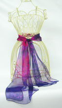 Load image into Gallery viewer, A Silk Chiffon Scarf Celtic in Dark Purple and Pink