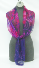 Load image into Gallery viewer, A Silk Chiffon Scarf Celtic in Dark Purple and Pink