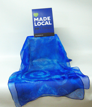 Load image into Gallery viewer, Silk Chiffon Scarf Celtic Blue Jewel