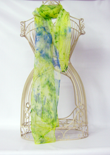 Load image into Gallery viewer, a_silk_neck_scarf_worn_by_a-mannequinn_perfect_for_big_birthdays_retirements_and_special_anniversaries