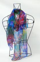 Load image into Gallery viewer, Silk Chiffon Scarf Deep Rainbow Celtic Jewel