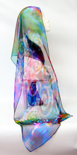 Load image into Gallery viewer, Silk Chiffon Scarf Deep Rainbow Celtic Jewel