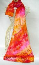 Load image into Gallery viewer, Silk Satin Scarf Celtic Autumnal Rose