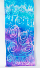 Load image into Gallery viewer, Silk Satin Scarf Celtic Blue Pink Haze