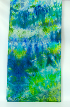 Load image into Gallery viewer, Silk Satin Scarf Celtic Midnight Emerald