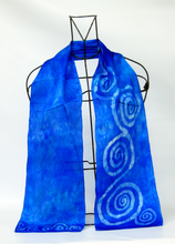 Load image into Gallery viewer, Silk Satin Neck Scarf Blue Celtic Blue