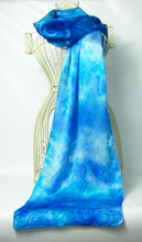 Load image into Gallery viewer, A_clasically_luxurious_silk_satin_scarf_in_cool_blue_lovely_gift_idea_for_those_big_birthdays_sure_to_make_someone_very_happy