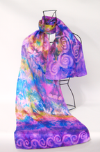 Load image into Gallery viewer, Silk Satin Scarf Celtic Lilac Summer