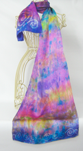 Load image into Gallery viewer, Silk Satin Scarf Lilac Garden