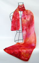 Load image into Gallery viewer, Silk Satin Scarf Celtic Scarlet Sunrise