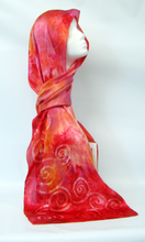 Load image into Gallery viewer, Silk Satin Scarf Celtic Scarlet Sunrise