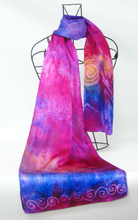 Load image into Gallery viewer, Silk Satin Scarf The Celtic Lilac Sunset