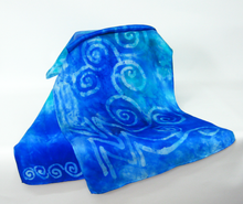 Load image into Gallery viewer, Silk Satin Scarf Turquoise Celtic
