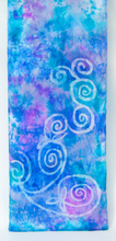 Load image into Gallery viewer, Silk Satin Scarf Blue Aqua Celtic