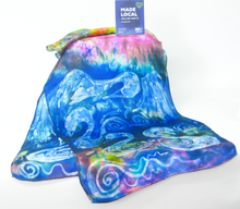 Load image into Gallery viewer, Silk Satin Scarf The Blue Children of Lir