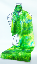 Load image into Gallery viewer, Silk Satin Celtic Apple Green Delight