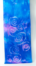 Load image into Gallery viewer, Silk Satin Scarf Celtic Blue Rose