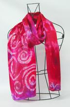 Load image into Gallery viewer, Silk Satin Scarf Celtic Magenta Ruby