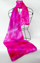 Load image into Gallery viewer, Silk Satin Shawl Celtic Pink festival