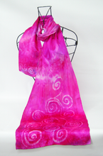Load image into Gallery viewer, Silk Satin Shawl Celtic Pink festival
