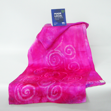 Load image into Gallery viewer, Silk Satin Shawl Celtic Pink festival