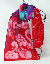 Load image into Gallery viewer, Silk Satin Scarf The Red Children of Lir