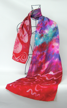 Load image into Gallery viewer, Silk Satin Scarf The Red Children of Lir