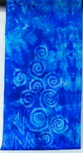 Load image into Gallery viewer, Silk Scarf Blue Spirals