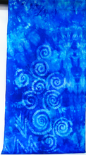 Load image into Gallery viewer, Silk Scarf Blue Spirals
