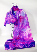 Load image into Gallery viewer, Silk Scarf Celtic Purple Galaxy