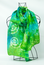 Load image into Gallery viewer, Silk Scarf Celtic Emerald