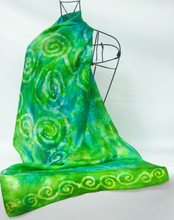 Load image into Gallery viewer, Silk Scarf Celtic Emerald