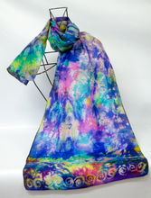 Load image into Gallery viewer, Silk Scarf Celtic Green Emerald Garden