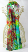 Load image into Gallery viewer, Silk Scarf Celtic Green Apple Forrest