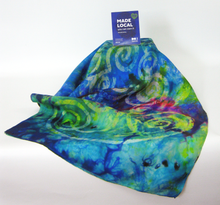 Load image into Gallery viewer, Silk Habotai Scarf Celtic Green Summer Rainbow