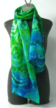 Load image into Gallery viewer, Silk Scarf Celtic Water Green