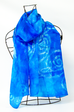 Load image into Gallery viewer, Silk Scarf Light Weight Celtic Blue Turquoise