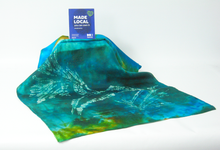 Load image into Gallery viewer, Silk Habotai Scarf The Teal Kingfisher