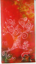 Load image into Gallery viewer, Silk Scarf The Red Tree of Life
