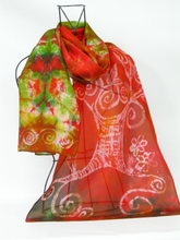 Load image into Gallery viewer, Silk Scarf The Red Tree of Life