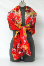 Load image into Gallery viewer, Silk Habotai Scarf The Abstract Goldfinch