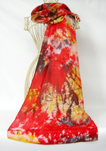 Load image into Gallery viewer, Silk Habotai Scarf The Abstract Goldfinch