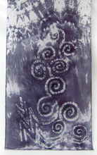Load image into Gallery viewer, Silk Scarf Hand Painted Grey and White Spirals