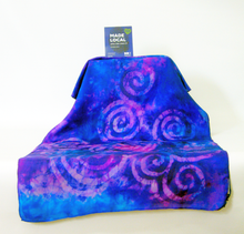 Load image into Gallery viewer, Silk Scarf Dark Blue Celtic Fuchsia