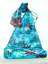 Load image into Gallery viewer, Silk Scarf Celtic Green Christmas Forrest