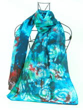 Load image into Gallery viewer, Silk Scarf Celtic Green Christmas Forrest